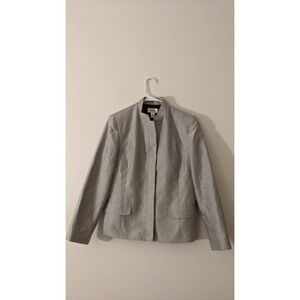 Talbots Black and White Hidden Button Blazer, Size 10